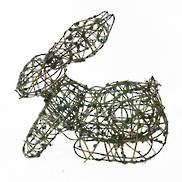 WIRE& RATTAN CROUCHING EASTER RABBIT