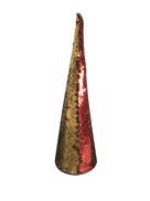 40CMH RED AND GOLD SEQUIN CONE