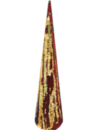 80CMH RED AND GOLD SEQUIN CONE