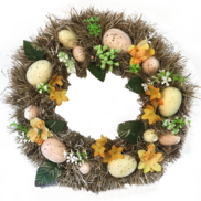 EASTER EGG AND FLOWER WREATH