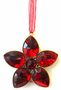 RED/GOLD JEWELED FLOWER (12)