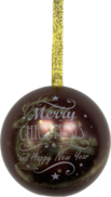 6.5CMD Opening Brown white 'Merry Christmas' metal ball (12)