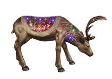 HEAD DOWN  DEER WITH LED LIGHTS