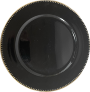 CHARGER PLATE - BLACK/GOLD SMALL SPOTS (12)