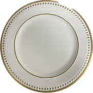 CHARGER PLATE - WHITE/GOLD LARGE SPOTS (12)