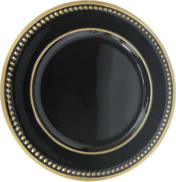 CHARGER PLATE - BLACK/GOLD LARGE SPOT (12)