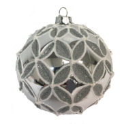 SILVER  PLASTIC HANGING BALL (12)