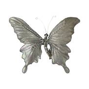 18CMW SILVER GLITTER SEQUIN BUTTERFLY ON CLIP (6)