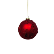 RED GLASS BALL WITH GEMS (12)