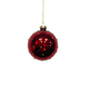 RED GLASS BALL WITH GOLD SPOTS (12)