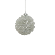 CLEAR AND WHITE GLASS BALL (12)