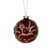 red with gold glitter leaf ball hanger (12)