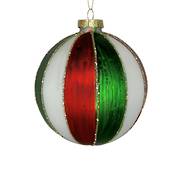Red/Green/White stripe ball hanger (12)