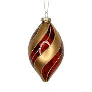 Red clear Olive with gold swirl glass hanger (12)