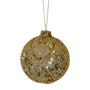 Gold sequin glass ball (12)