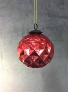 8CMD RED DIAMOND PATTERN GLASS BALL (12)