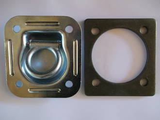 330002 Macs USA Recessed D or Tie Down Lashing Ring  2250Kg + 472005 Steel Backing Plate 6mm Ea