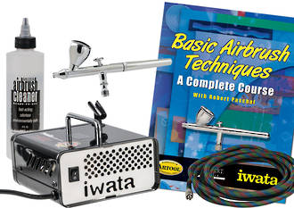 FIWBEGG Iwata Beginners Air Brush Kit Gravity 5 Piece