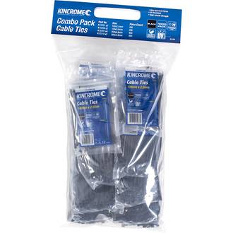 K15780 Kincrome BLACK CABLE TIE COMBO PACK 1000 PIECE