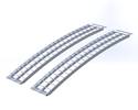 612H USA Aluminium Ramps (Pair) Heavy Duty Arched. Total Capacity 900Kg. Each Ramp :1.83M (6Ft) Long X 300mm (12”) Wide