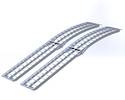 712FR USA Aluminium Ramps (Pair) Arched Folding, Each Ramp 2.2M (7’) Long x 300mm (12”) Wide 680Kg Capacity