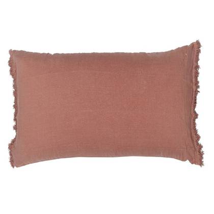 Bed & Philosophy pure linen Fringe Pillowcase - Std Size in Rosebud (sold out)