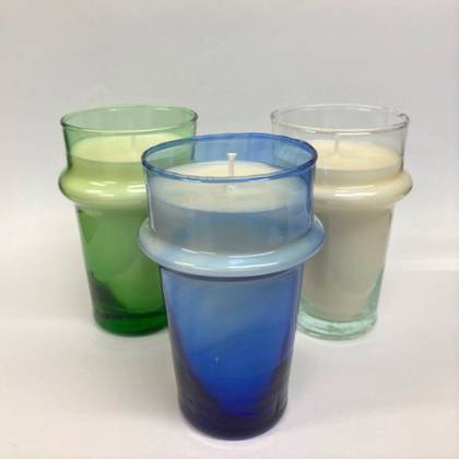 Spiced Wood Hand poured Soy Wax Candle -  3 glass colour options