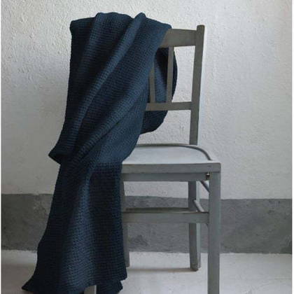 Portuguese Cotton Throw in Navy Blue - medium (sold out)