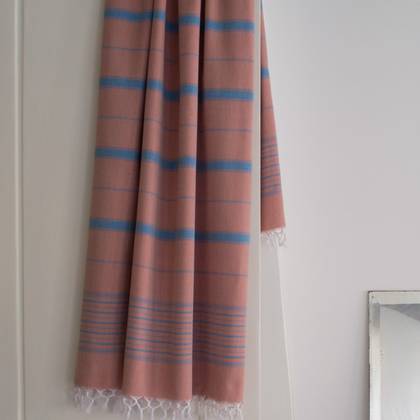Turkish Cotton Towel - Copper / Ocean Blue (1 left)