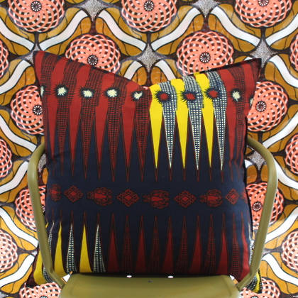 African Wax Print Cushion - Storm (out of stock)