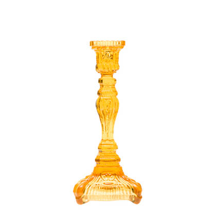 Portuguese Glass Candlestick - Amber (available to order)