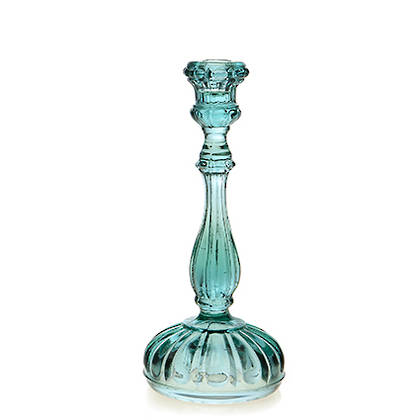 Portuguese Glass Candlestick - Blue (available to order)