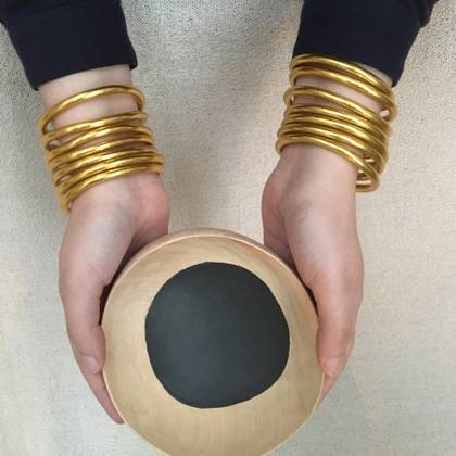 Temple Bangle - Wide Gold
