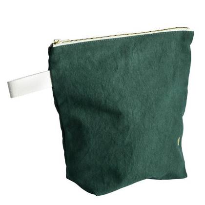 Toiletry Bag Organic Cotton Large - Nori Green