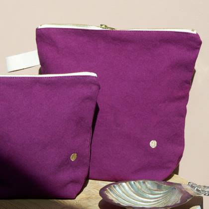 Toiletry Bag Organic Cotton Large - Purple Rain