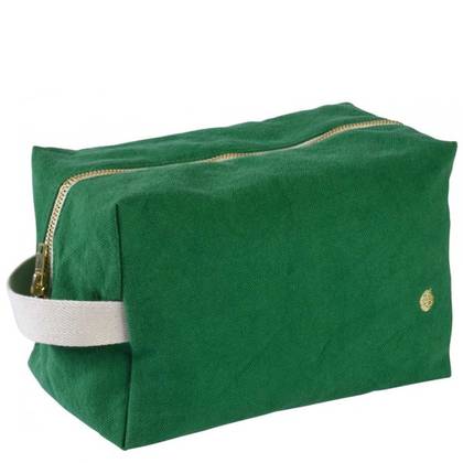 Toiletry Bag Organic Cotton Cube - Gazon Green