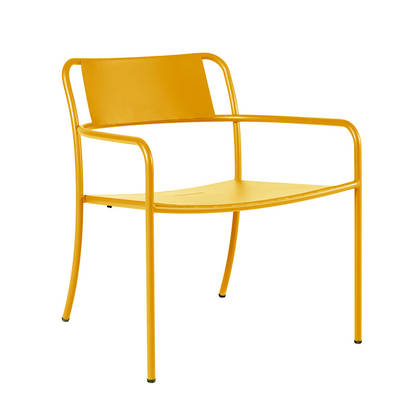 Tolix Patio range - Lounge Chair in Jaune Moutard (2 available)