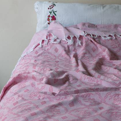 Turkish Cotton Bedcover - Tulip Pink (sold)