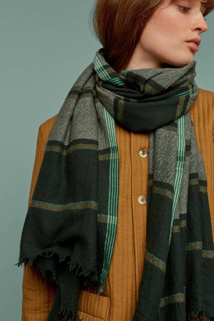 Moismont Wool & Cashmere Scarf - design n° 556 Evergreen