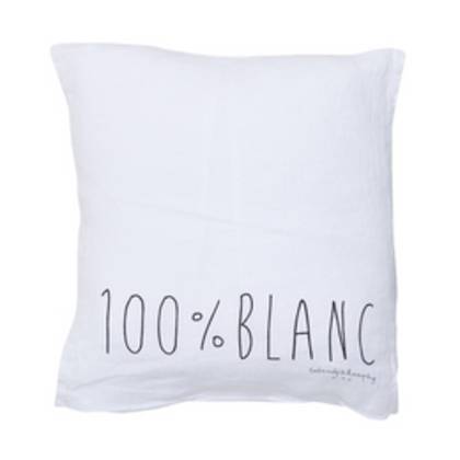 Bed & Philosophy pure linen Molly Cushion in Blanc