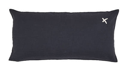 Large Pure linen Lovers cushion in Charbon 55 x 110cm (available to order)