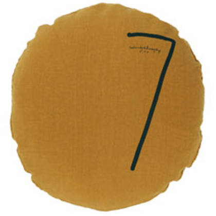 Bed & Philosophy pure linen Round 'Number' cushion in Butternut (available to order)