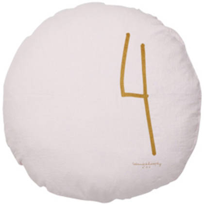Bed & Philosophy pure linen Round 'Number' cushion in Shamalo (available to order)