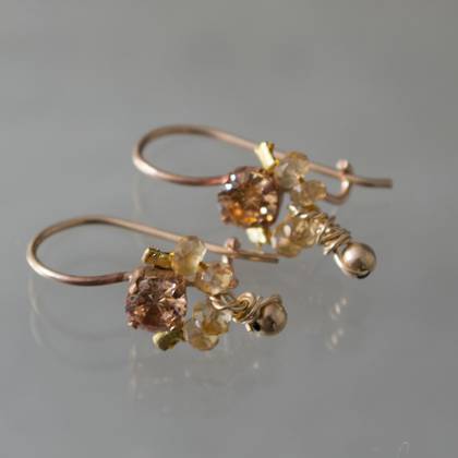 Earrings Dancer citrine, yellow crystal - n° 337 (sold out)