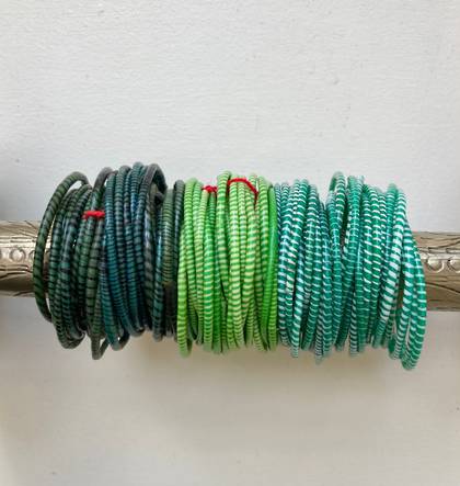 Jokko Bracelets from Mali Africa - set of 6  Green