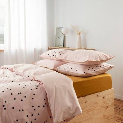 Polka Dot Organic Cotton pillowcase in Pink (out of stock)