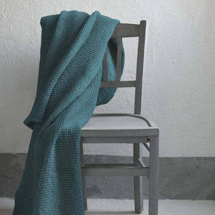 Portuguese Cotton Throw in Peacock Blue - medium (sold out)