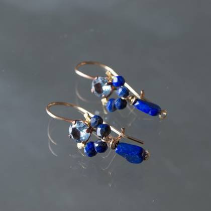 Earrings Dancer lapis & blue crystal - n° 379