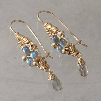 Earrings wire wrapped labradorite - n° 341 (sold out)