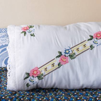 Turkish Embroidered Floral Cushion - size 55x30cm (sold out)